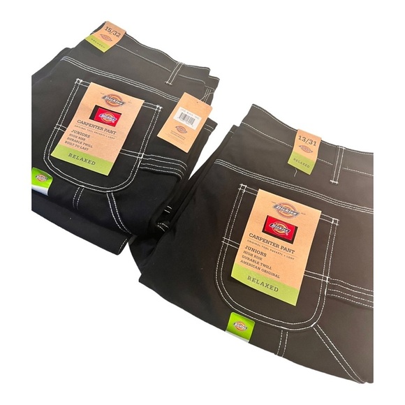 Dickies Classic Carpenter Black Contrast Stitch Straight Leg Jeans 13/31 -15/32 - Picture 5 of 14